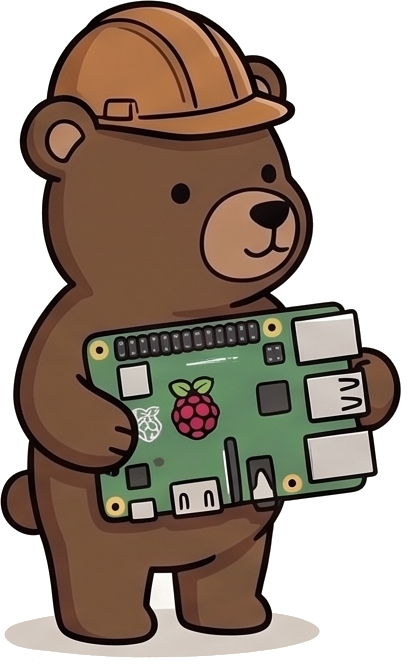 Bear holding Pi