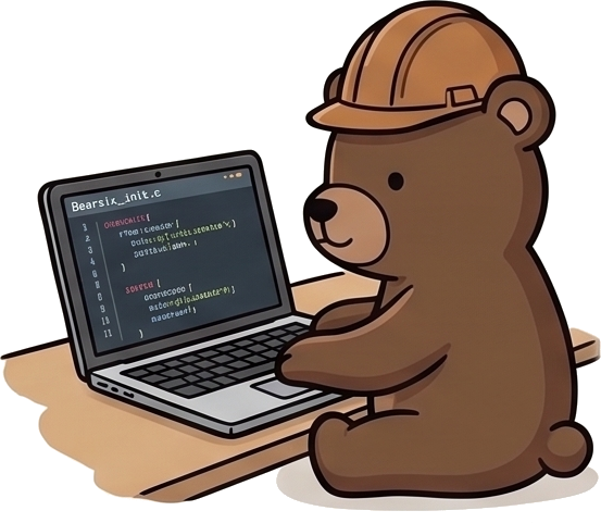 Bear on laptop signing up