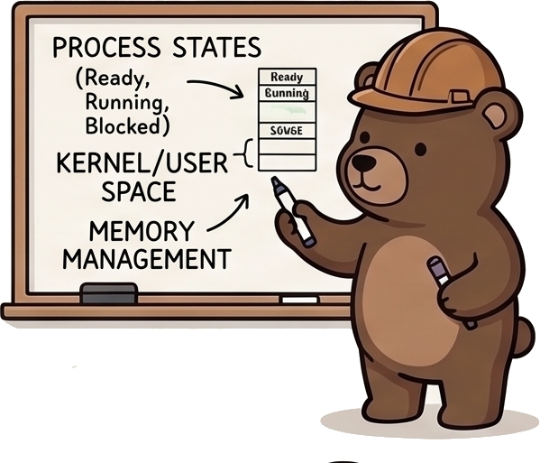 Bear at whiteboard